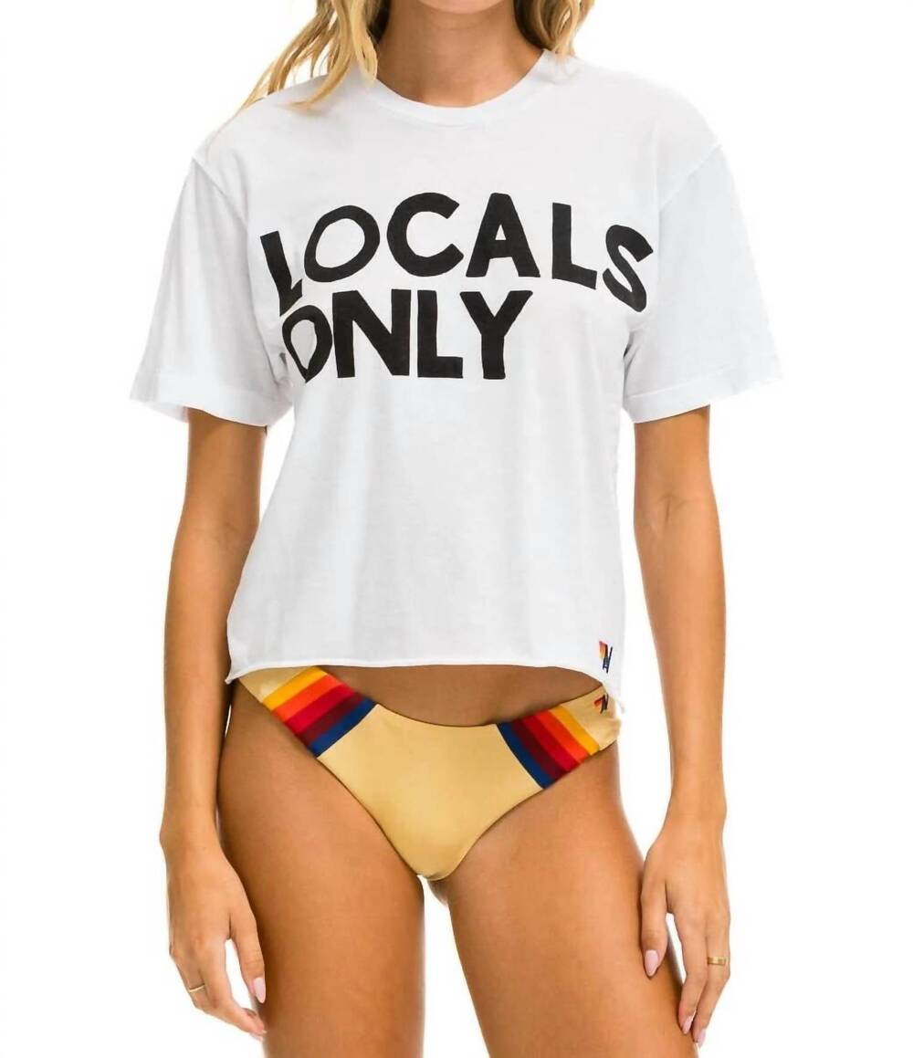 NEW AVIATOR NATION locals only boyfriend tee in white